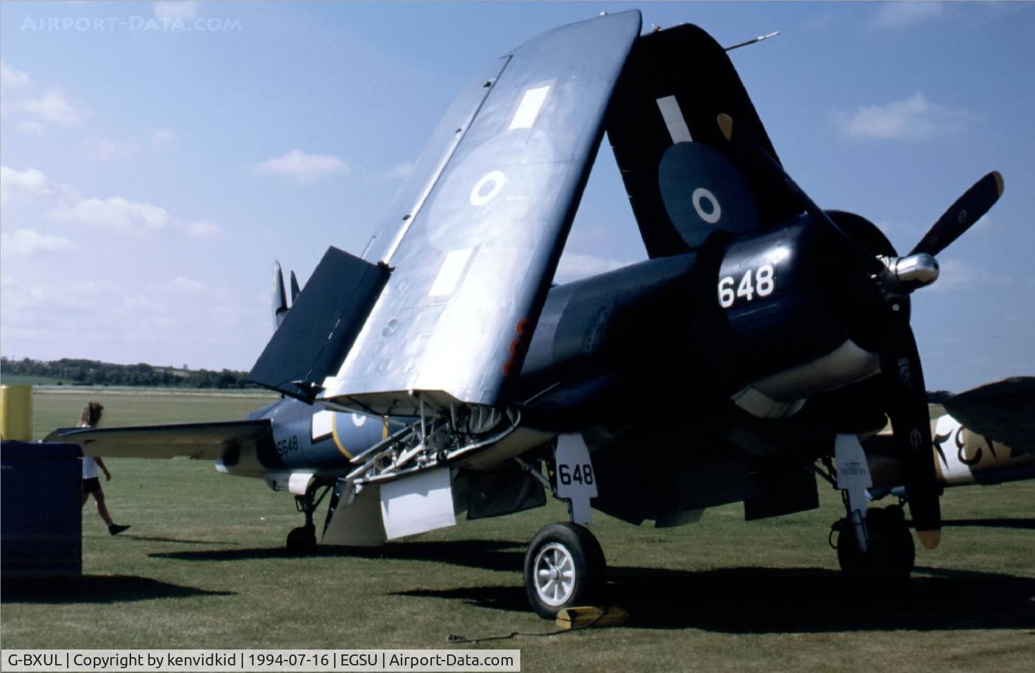 G-BXUL, 1945 Goodyear FG-1D Corsair C/N 3205, At the 1994 Flying Legends Air Show.