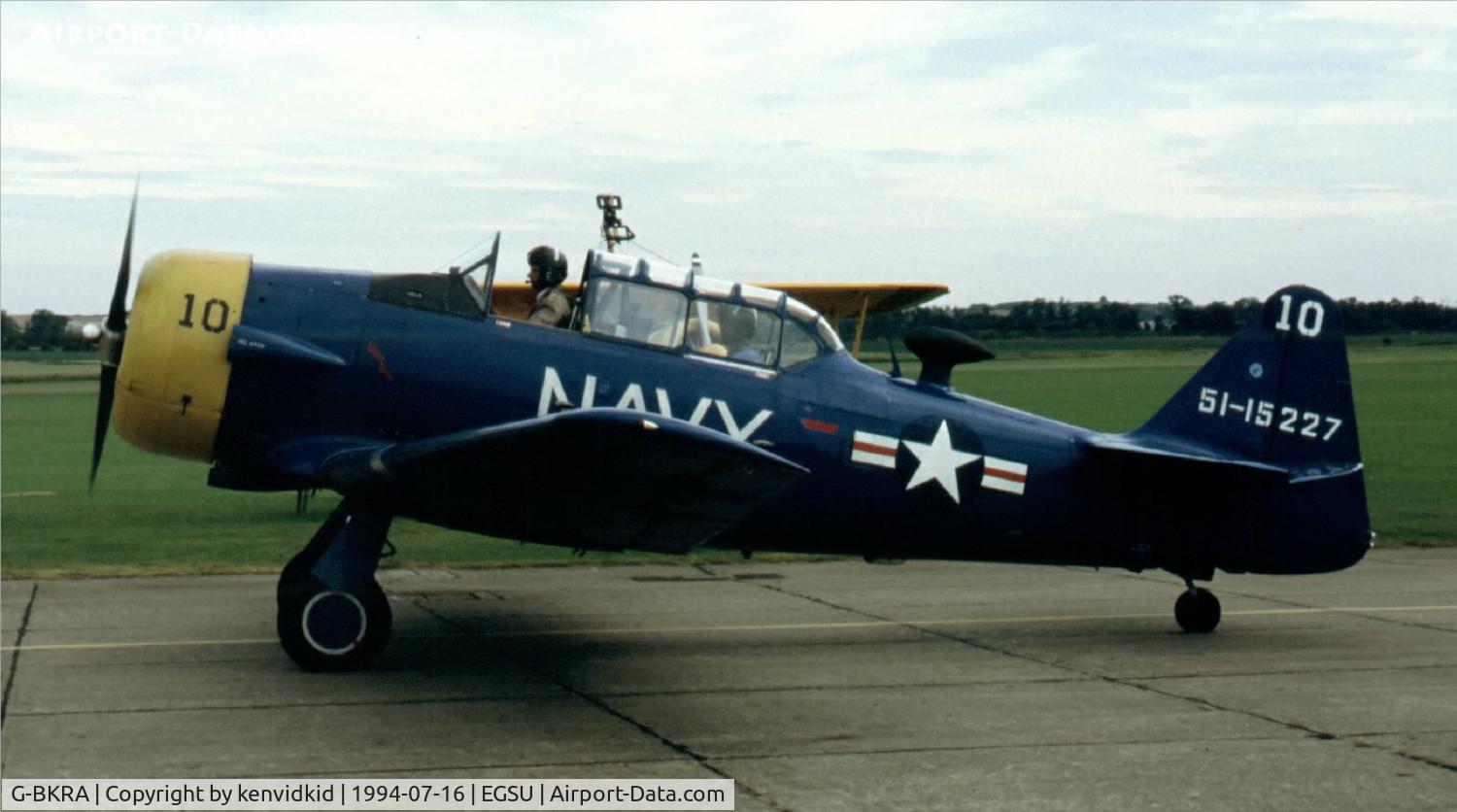 G-BKRA, 1951 North American T-6G Texan C/N 188-90, At the 1994 Flying Legends Air Show.