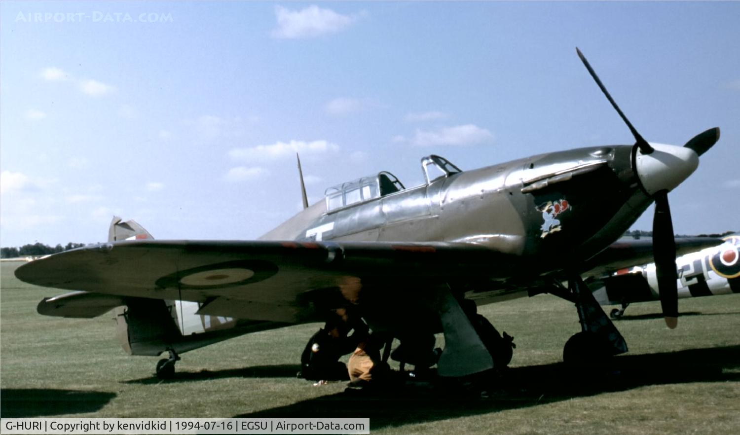 G-HURI, 1942 Hawker (CCF) Hurricane Mk12A C/N 72036, At the 1994 Flying Legends Air Show.