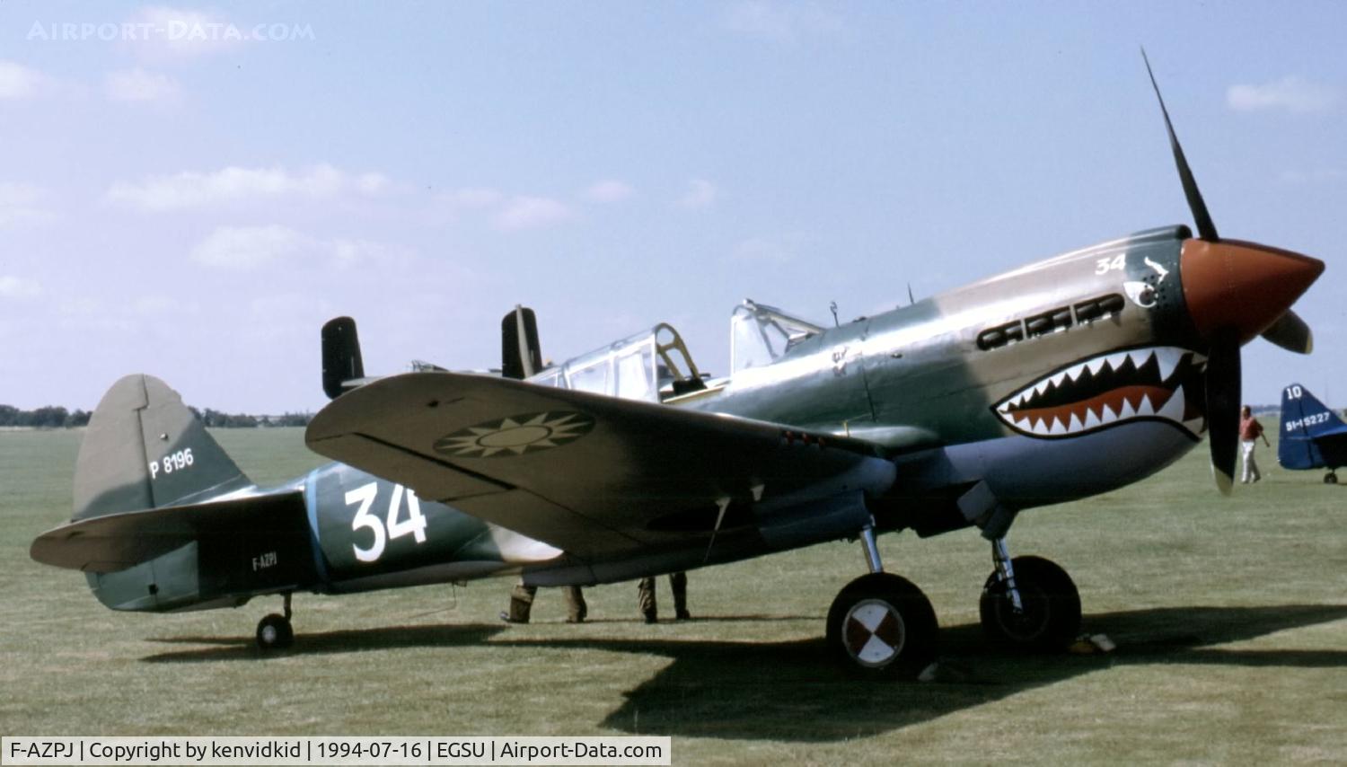 F-AZPJ, 1943 Curtiss P-40M Warhawk C/N 27490, At the 1994 Flying Legends Air Show.