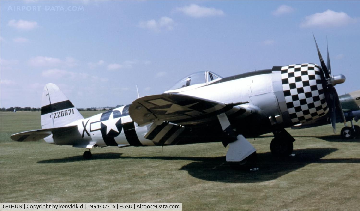 G-THUN, 1945 Republic P-47D Thunderbolt C/N 399-55731, At the 1994 Flying Legends Air Show.
