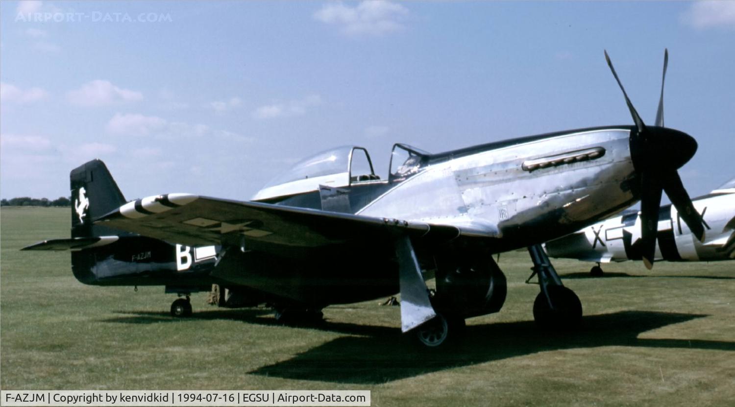 F-AZJM, 1944 North American P-51D Mustang C/N 122-39486, At the 1994 Flying Legends Air Show.