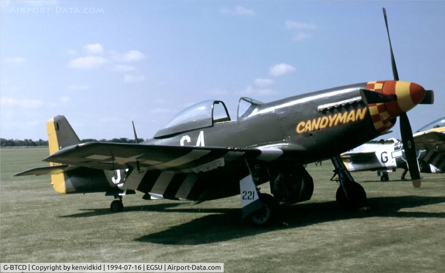 G-BTCD, 1944 North American P-51D Mustang C/N 122-39608, At the 1994 Flying Legends Air Show.