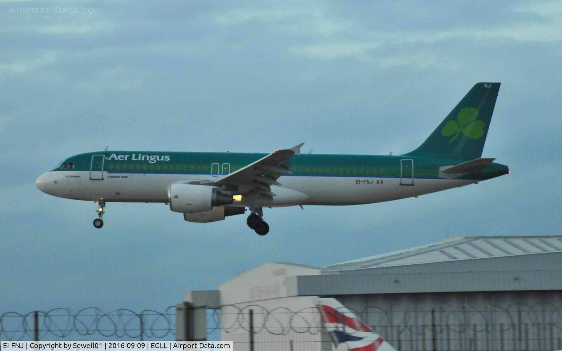 EI-FNJ, 2007 Airbus A320-216 C/N 3174, LHR landing