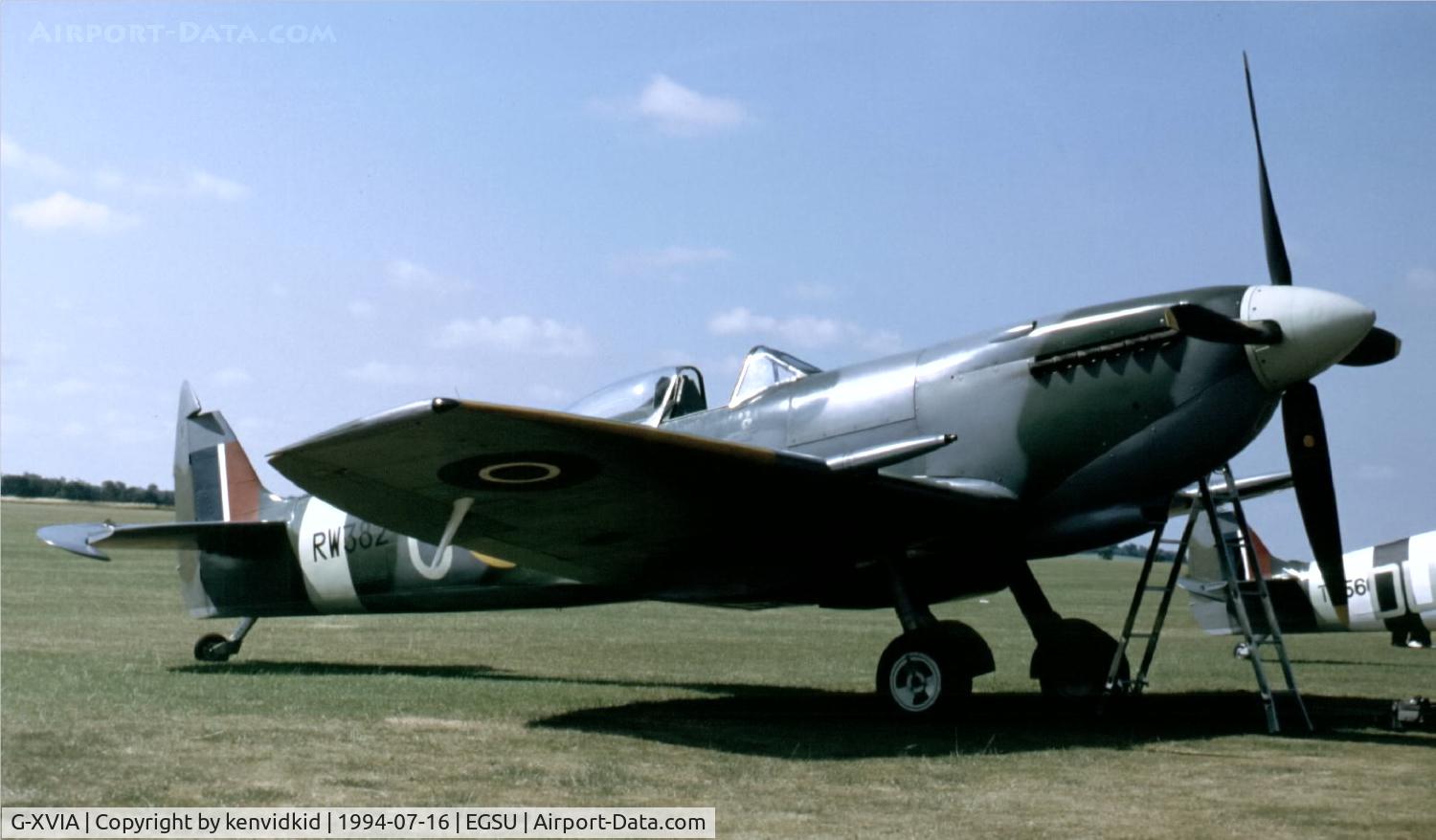 G-XVIA, 1945 Supermarine 361 Spitfire LF.XVIe C/N CBAF.11581, At the 1994 Flying Legends Air Show.