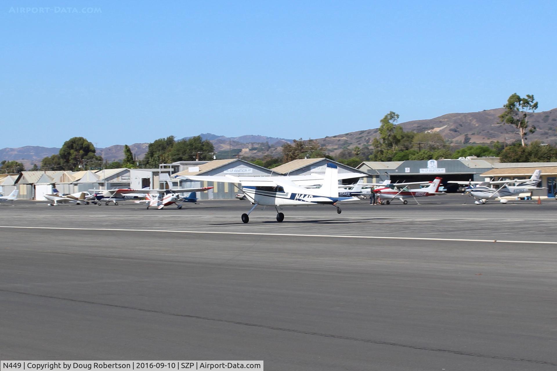 N449, 1969 Cessna 180H Skywagon C/N 18052100, 1969 Cessna 180H SKYWAGON, Continental O-470-A 225 Hp, 6 seats, first year of SKYWAGON name, takeoff roll Rwy 22