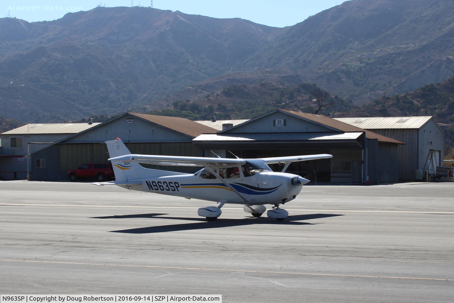N963SP, 1999 Cessna 172S C/N 172S8166, 1999 Cessna 172S Skyhawk SP, Lycoming IO-360-L2A 180 Hp, CS prop, returning to transient line for ???.