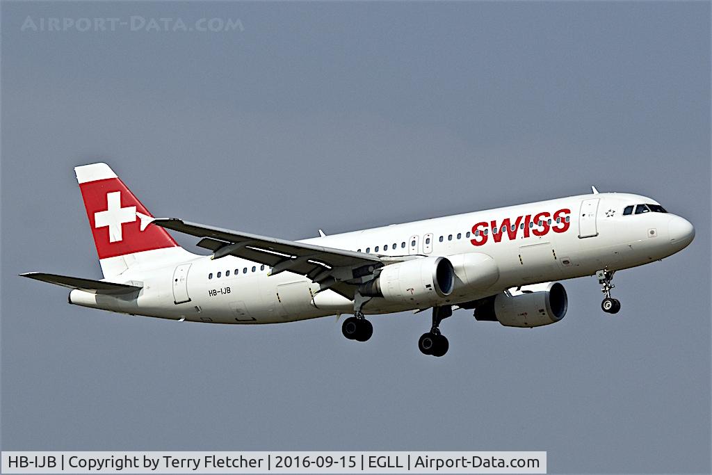 HB-IJB, 1995 Airbus A320-214 C/N 545, On approach to  London Heathrow