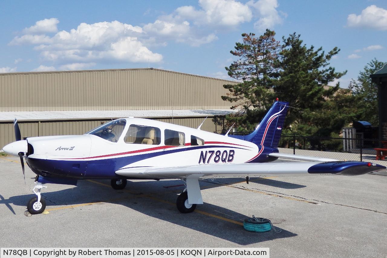 N78QB, 1978 Piper PA-28R-201 Cherokee Arrow III C/N 28R-7837308, N78QB at Brandywine Airport in West Chester, PA just after it was refinished by KD Aviation at KSWF in Newburg, NY.