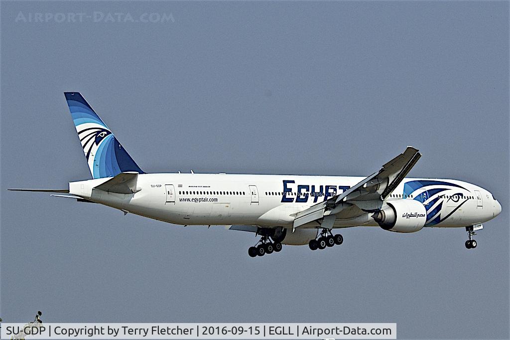 SU-GDP, 2011 Boeing 777-36N/ER C/N 38290, On approach to  London Heathrow
