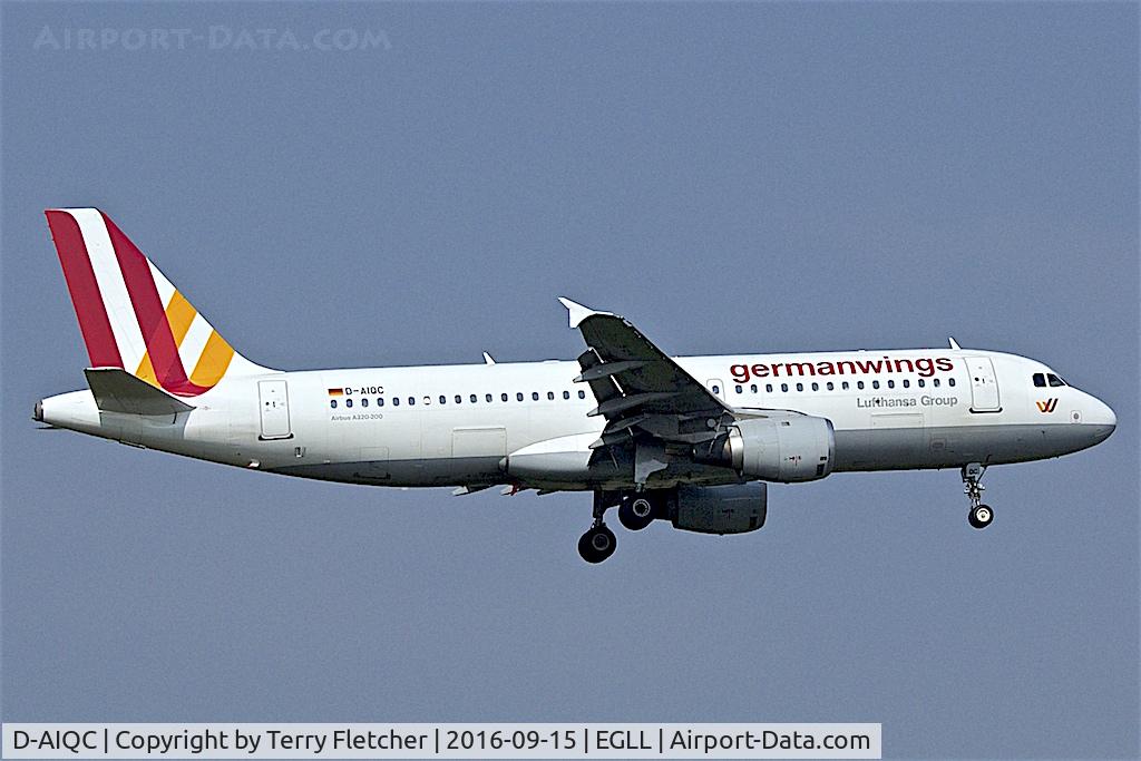 D-AIQC, 1991 Airbus A320-211 C/N 201, On approach to  London Heathrow
