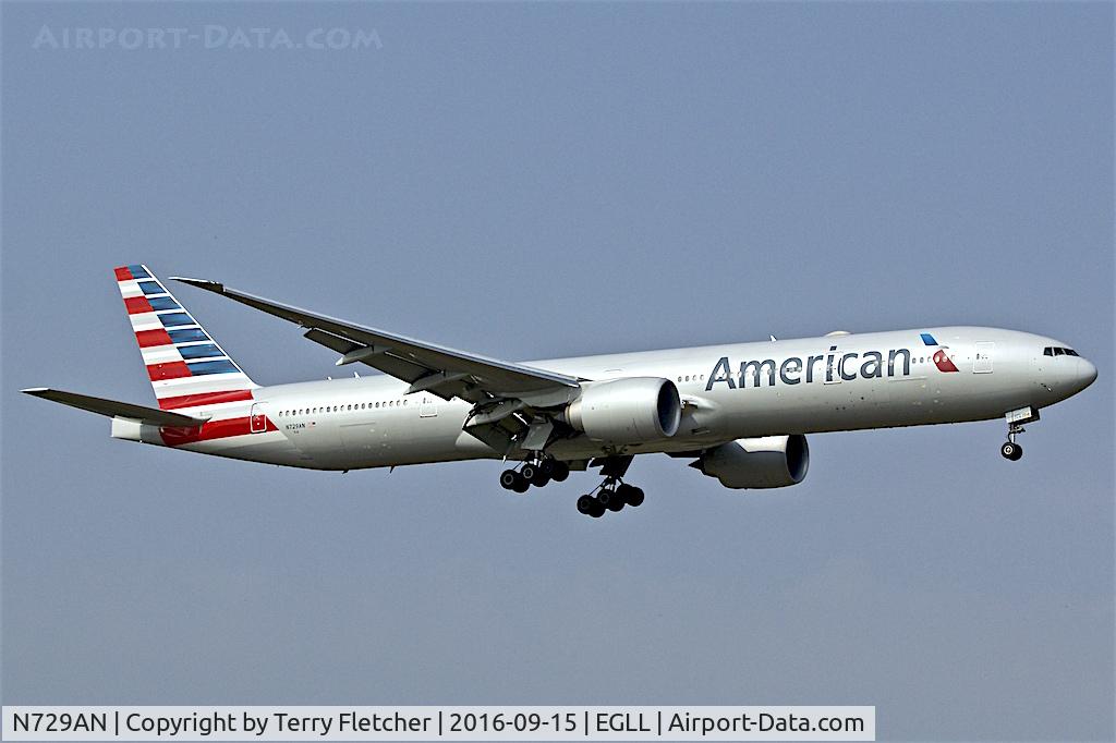N729AN, 2014 Boeing 777-323/ER C/N 33127, On approach to  London Heathrow