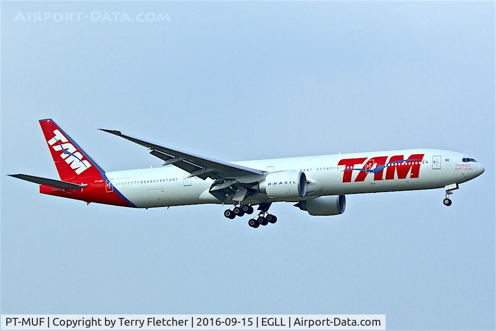 PT-MUF, 2012 Boeing 777-32W/ER C/N 38887, On approach to  London Heathrow