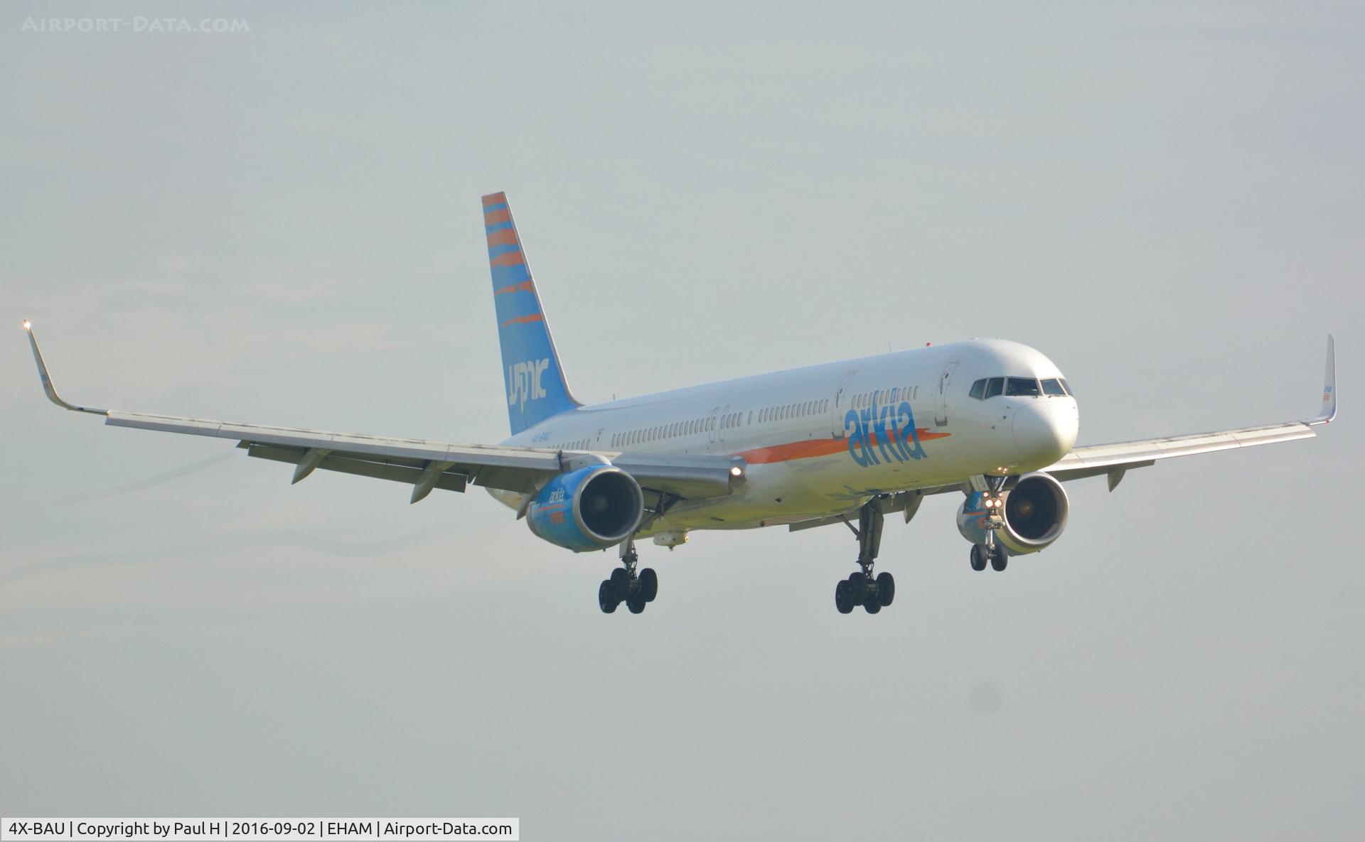 4X-BAU, 1999 Boeing 757-3E7 C/N 30178, Arkia B757 winglets, arriving at Schiphol Airport, Polderbaan