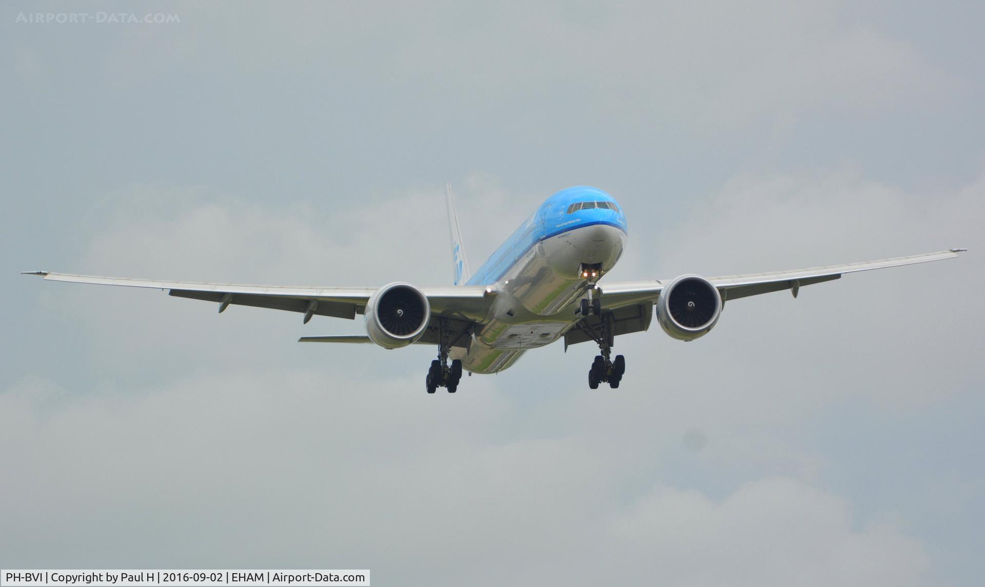 PH-BVI, 2012 Boeing 777-306/ER C/N 35947, KLM B-777 approaching the Polderbaan, Amsterdam Schiphol
