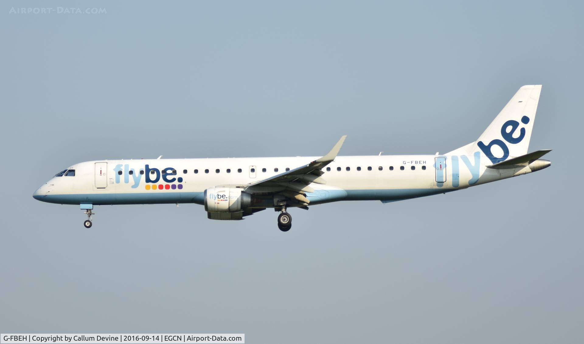 G-FBEH, 2007 Embraer 195LR (ERJ-190-200LR) C/N 19000128, G-FBEH arriving at DSA.