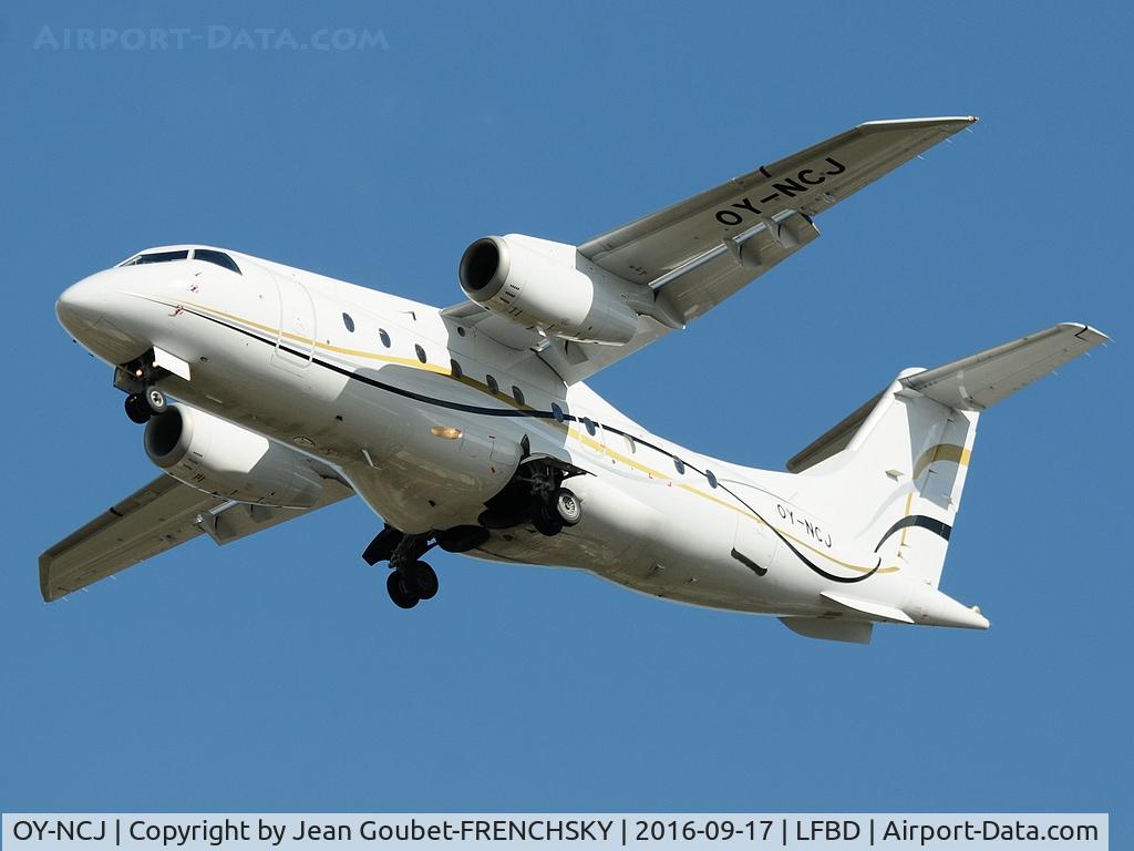 OY-NCJ, 2001 Fairchild Dornier 328-300 328JET C/N 3186, Sun-Air of Scandinavia>British Airways (SUS632A) from Angers  (ANE) football team flight of SCO d'Angers