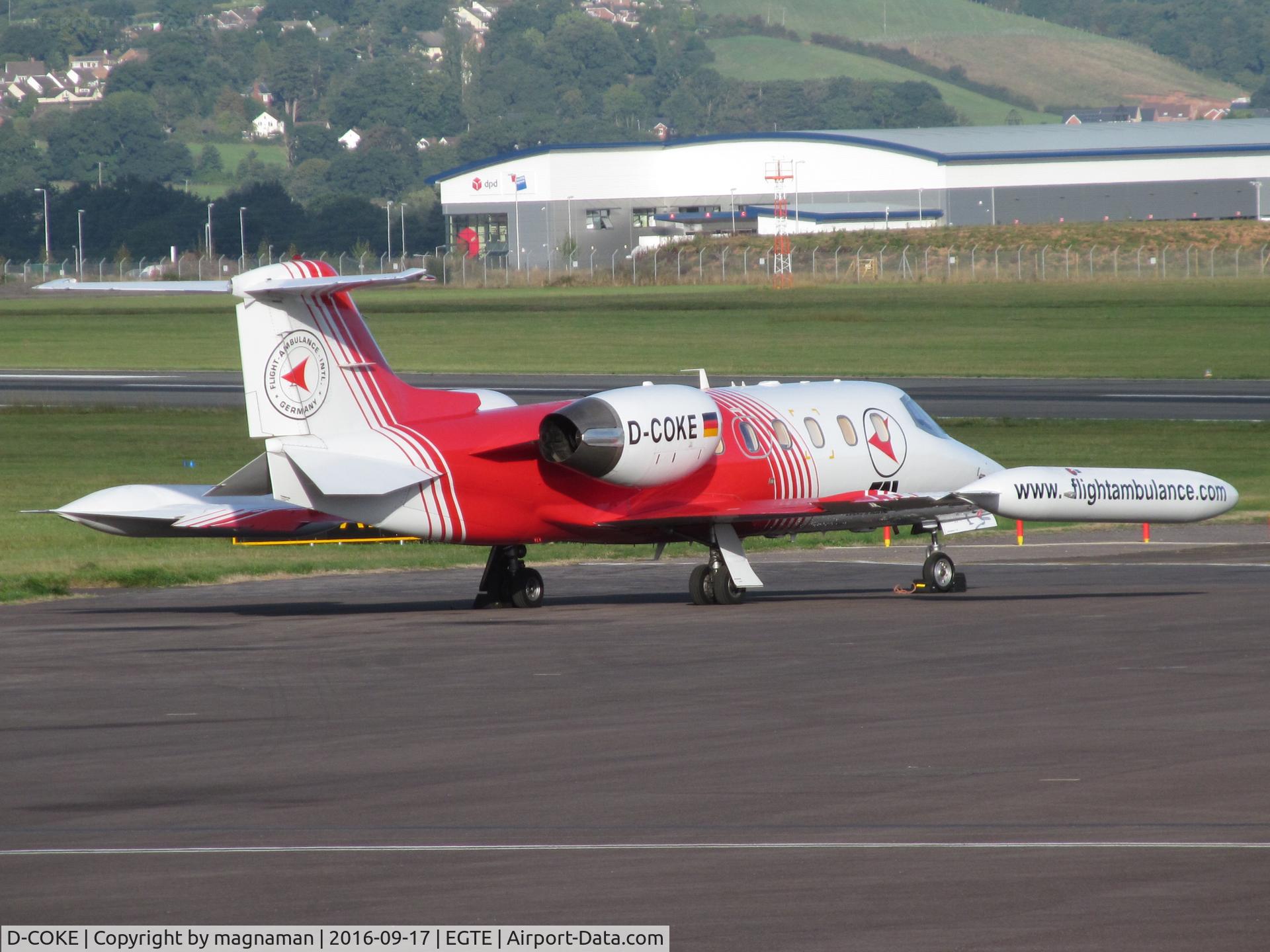 D-COKE, 1981 Gates Learjet 35A C/N 35A-447, medic flight into exeter