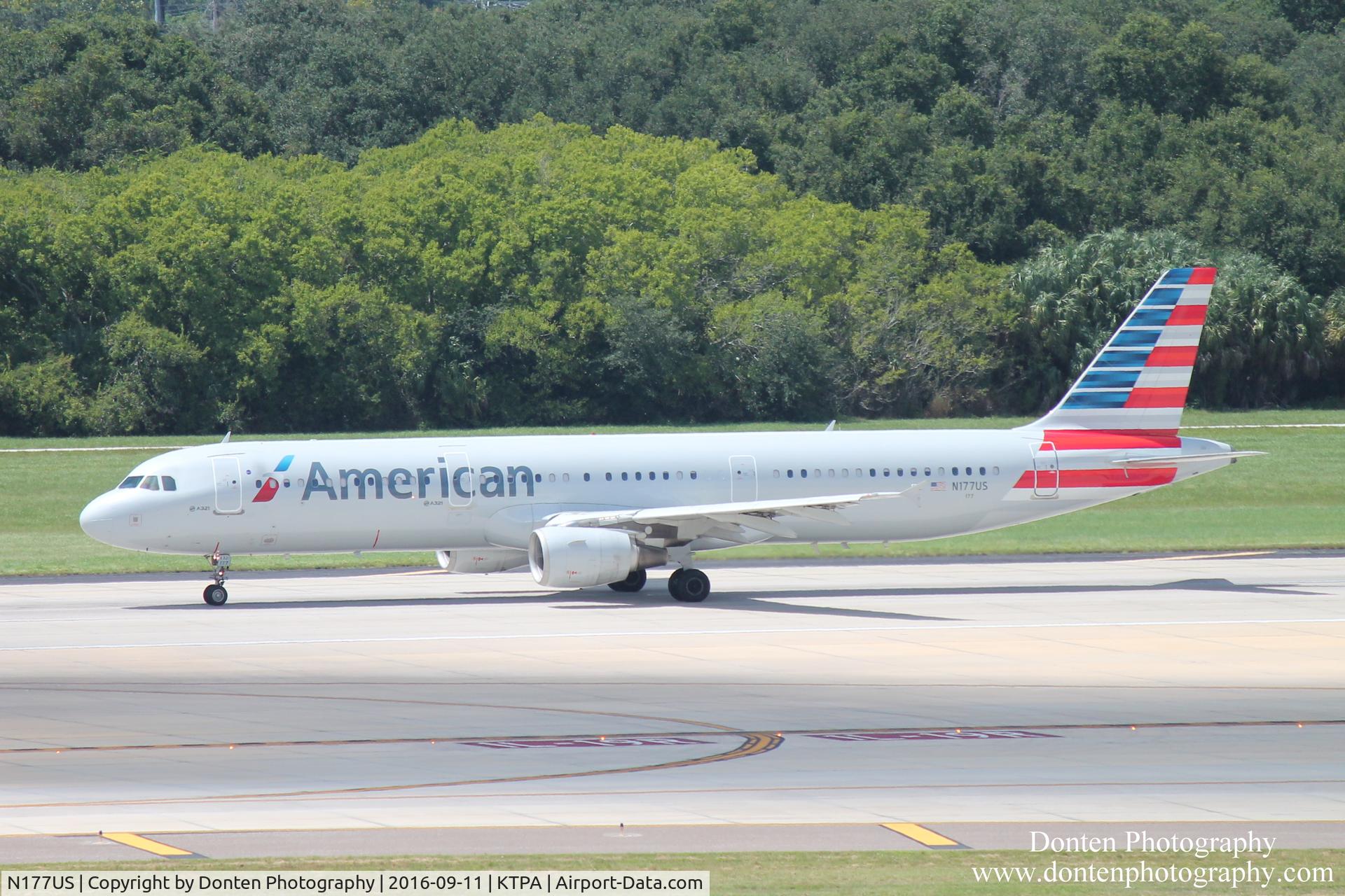 N177US, 2001 Airbus A321-211 C/N 1517, American Flight 814 (N177US) departs Tampa International Airport enroute to Philadelphia International Airport
