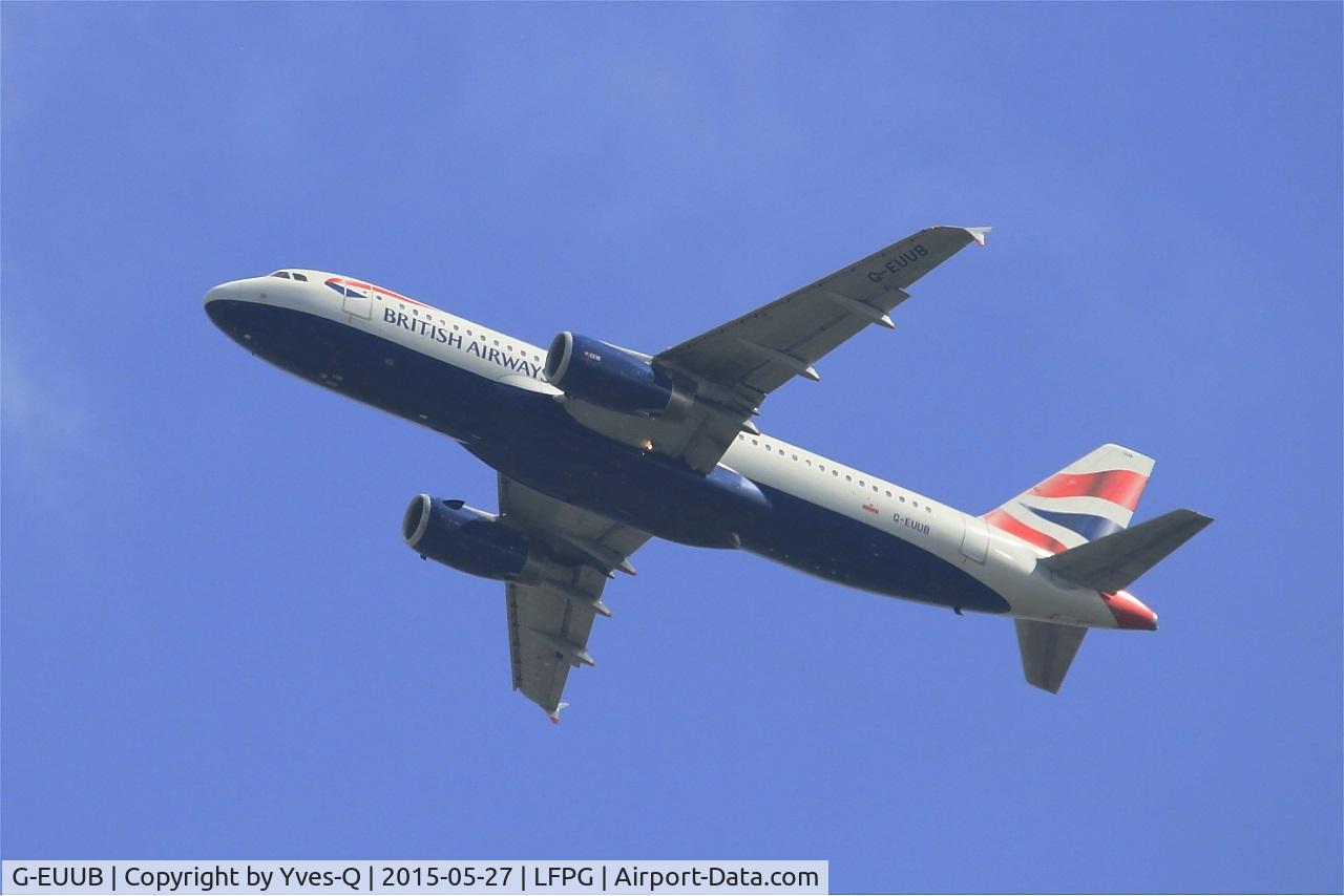 G-EUUB, 2002 Airbus A320-232 C/N 1689, Airbus A320-232, Take off rwy 27L, Roissy Charles De Gaulle airport (LFPG-CDG)