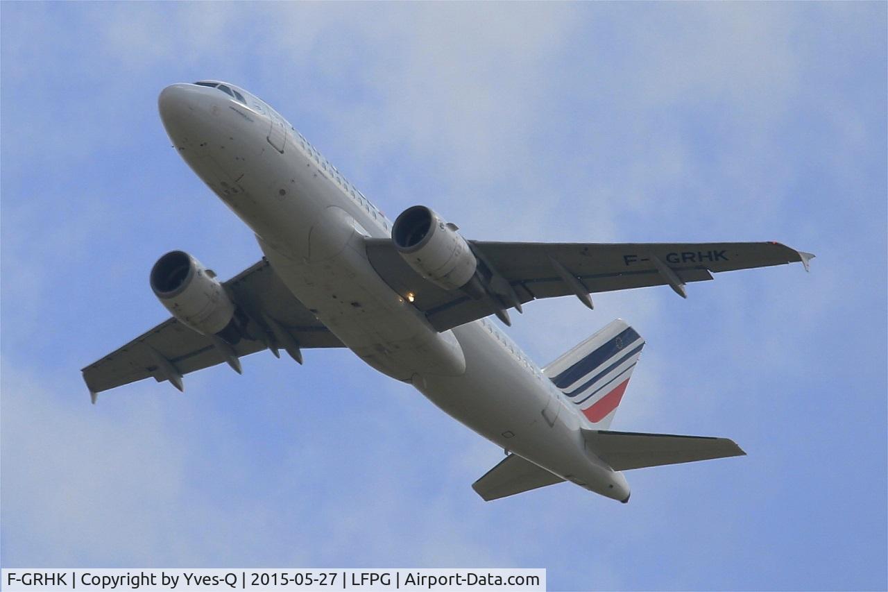 F-GRHK, 2000 Airbus A319-111 C/N 1190, Airbus A319-111, Take off rwy 27L, Roissy Charles De Gaulle airport (LFPG-CDG)