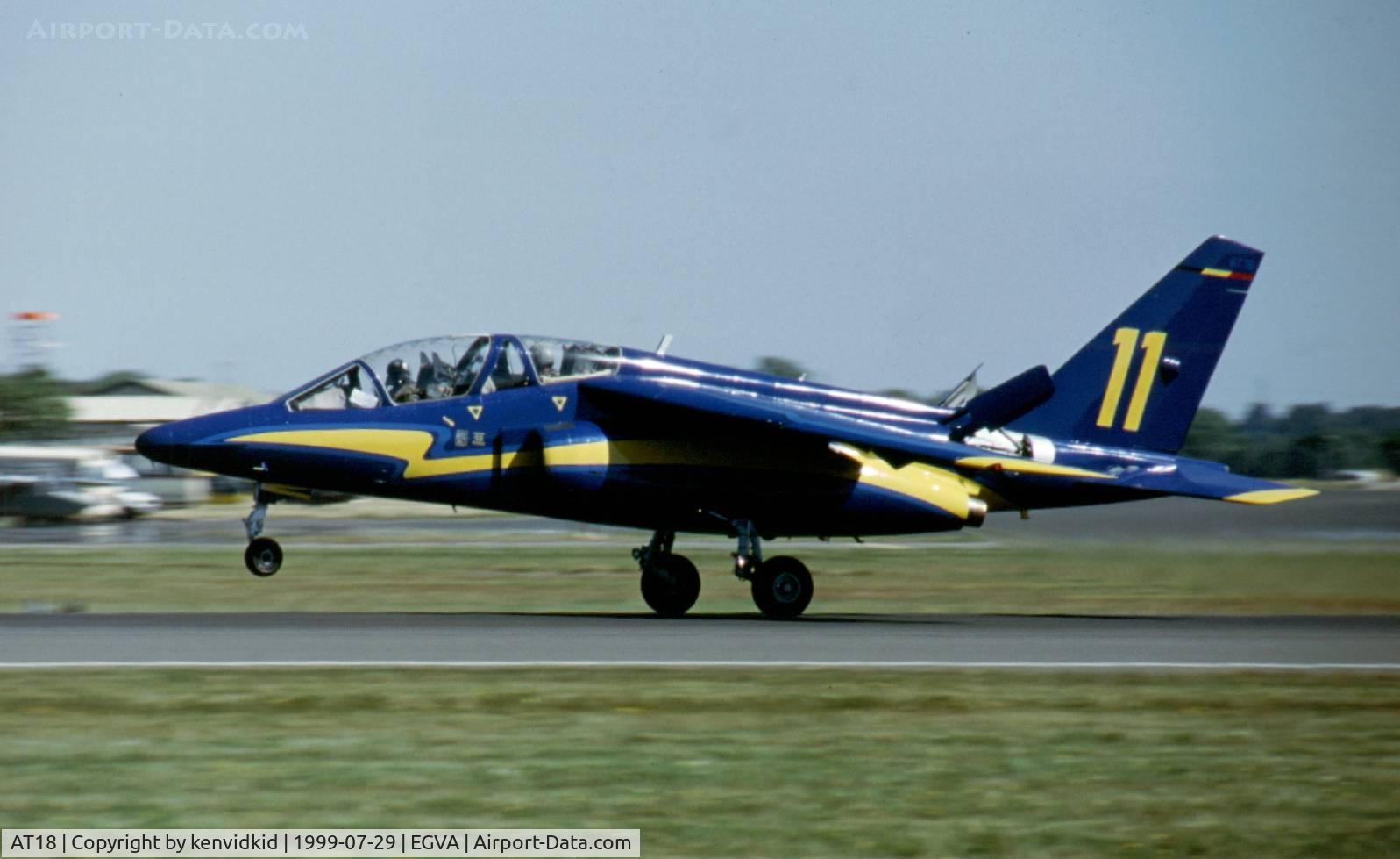 AT18, Dassault-Dornier Alpha Jet 1B C/N B18/1067, Arriving at the 1999 RIAT.