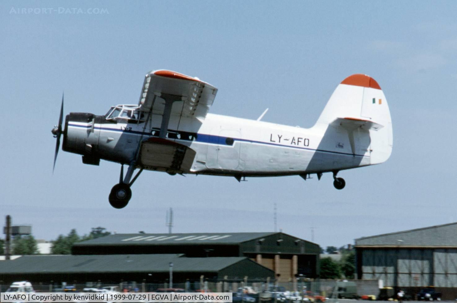 LY-AFO, 1986 Antonov An-2R C/N 1G211-42, Arriving at the 1999 RIAT.