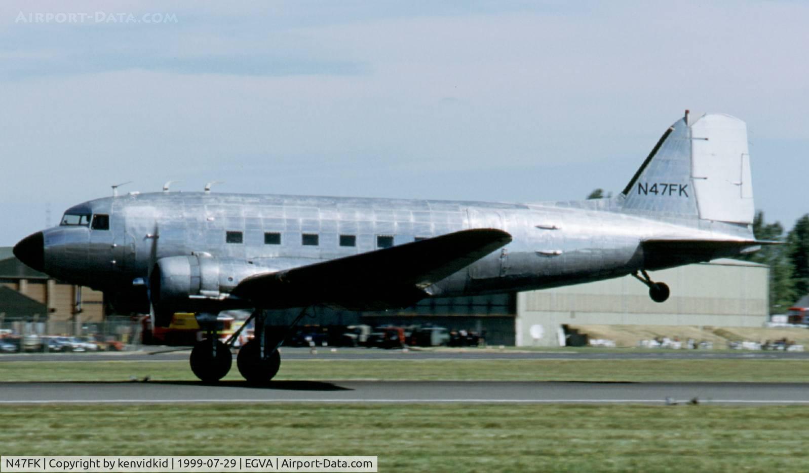N47FK, 1942 Douglas C-47 C/N 9700, Arriving at the 1999 RIAT.