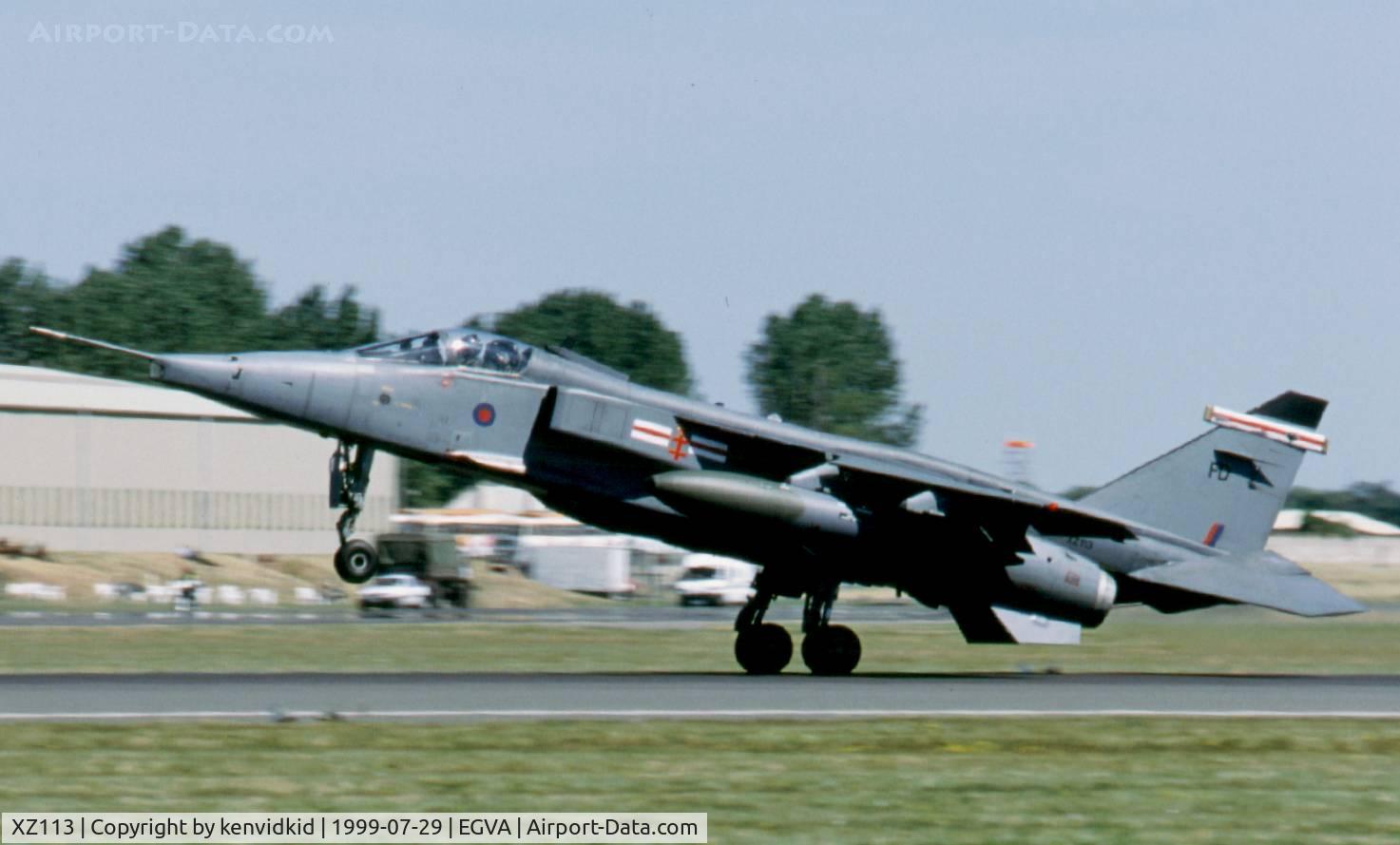 XZ113, 1976 Sepecat Jaguar GR.3 C/N S.114, Arriving at the 1999 RIAT.