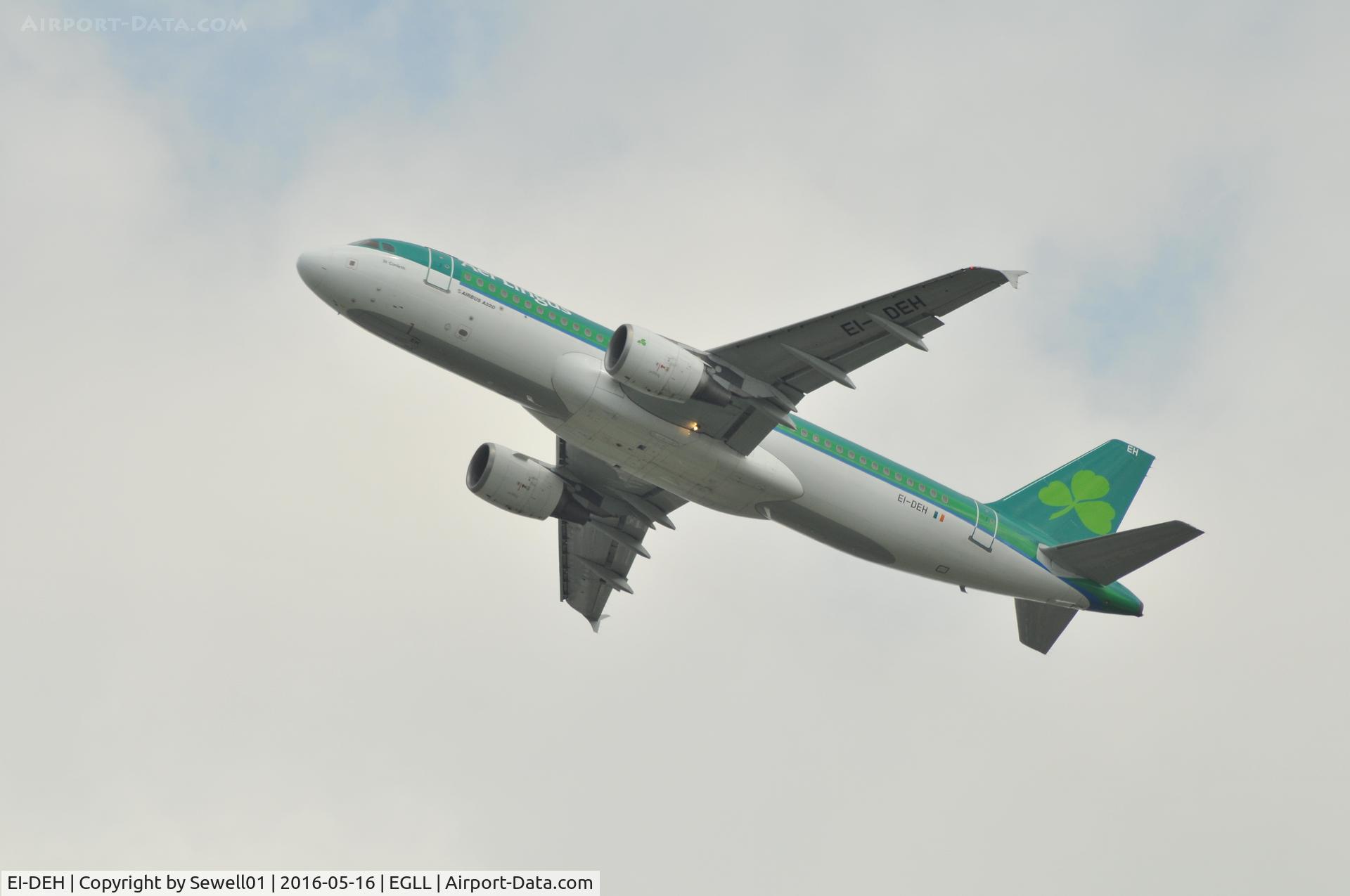 EI-DEH, 2004 Airbus A320-214 C/N 2294, Departing LHR