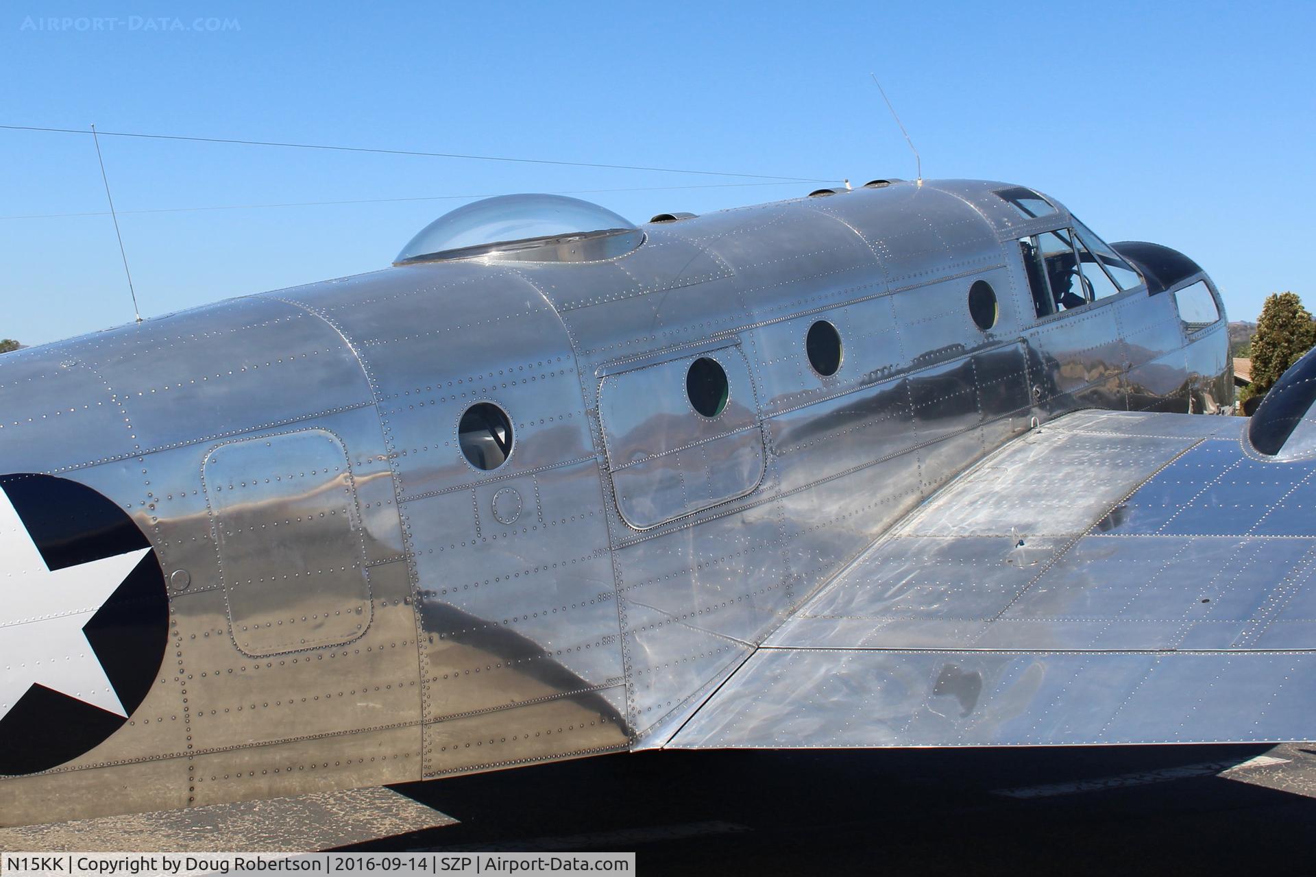 N15KK, 1942 Beech C-45G Expeditor (AT-11) C/N 4000/AF-436, 1942 Beech AT-11 KANSAN, two P&W R-985 Wasp Jr. 450 Hp each, astrodome for navigator trainee to take practice celestial sights, the Norden practice bombsight is/was housed behind the clear plexiglass nose dome