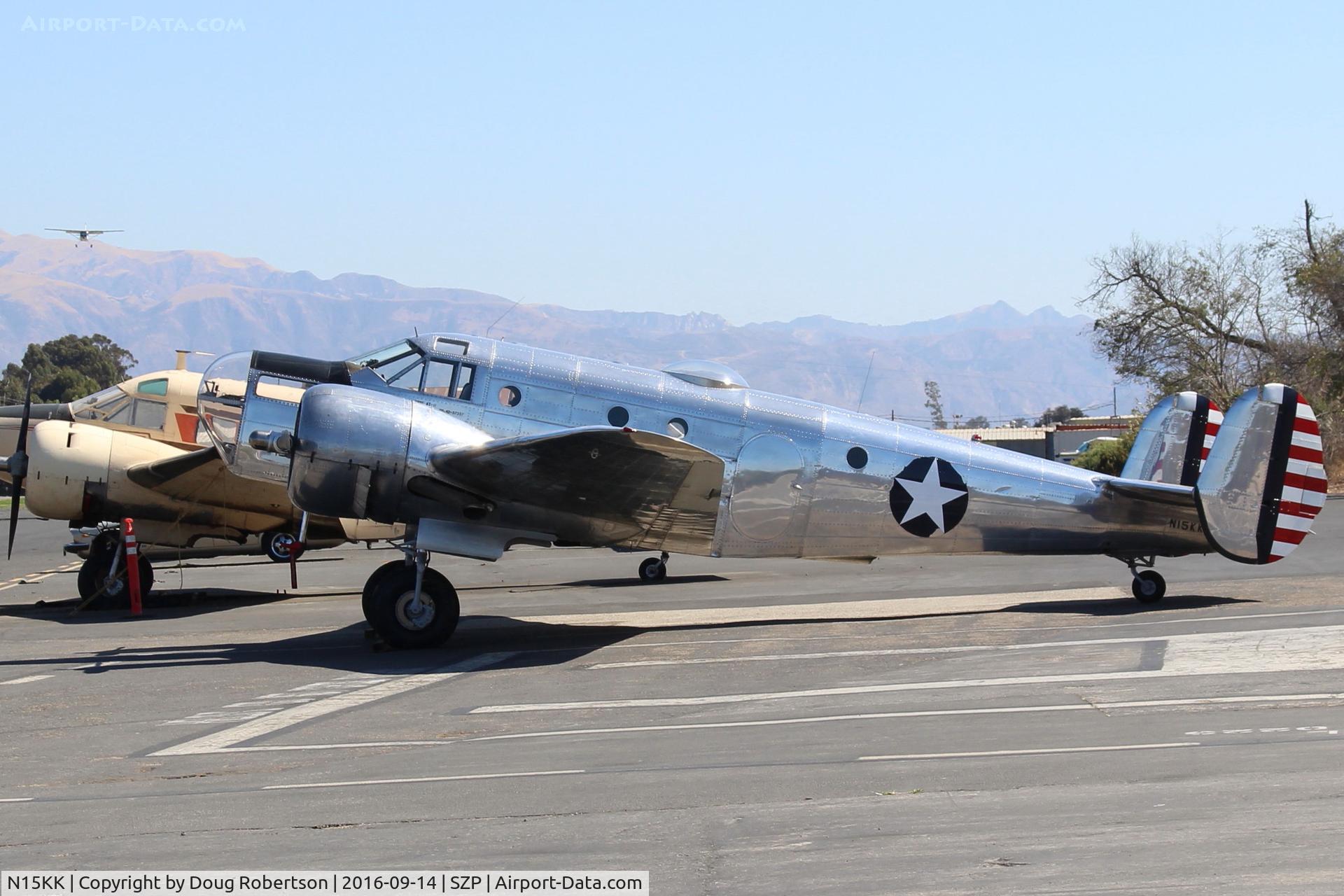 N15KK, 1942 Beech C-45G Expeditor (AT-11) C/N 4000/AF-436, 1942 Beech AT-11 KANSAN, two P&W R-985 Wasp Jr. radials, 450 Hp each. Extraordinary WWII ex-USAAC bombing & navigation trainer (3 students 2 crew) in stunning appearance. Thanks for the visit.