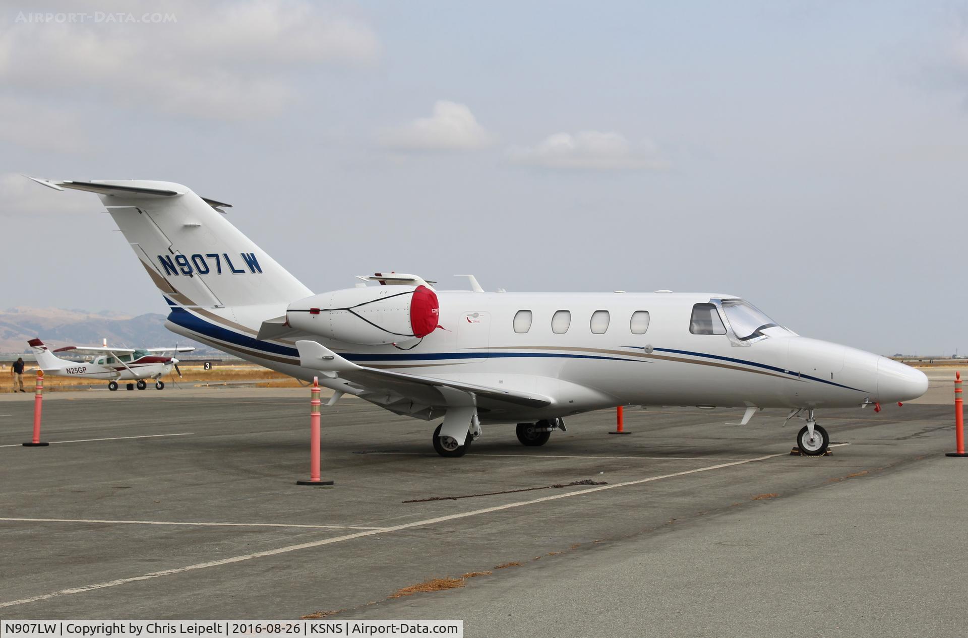 N907LW, 2015 Cessna 525 Citation M2 C/N 525-0868, Rose Isle Aviation LLC (Orlando, FL) 2015 Cessna Citation M2 parked on the ramp at Salinas Municipal Airport, CA.
