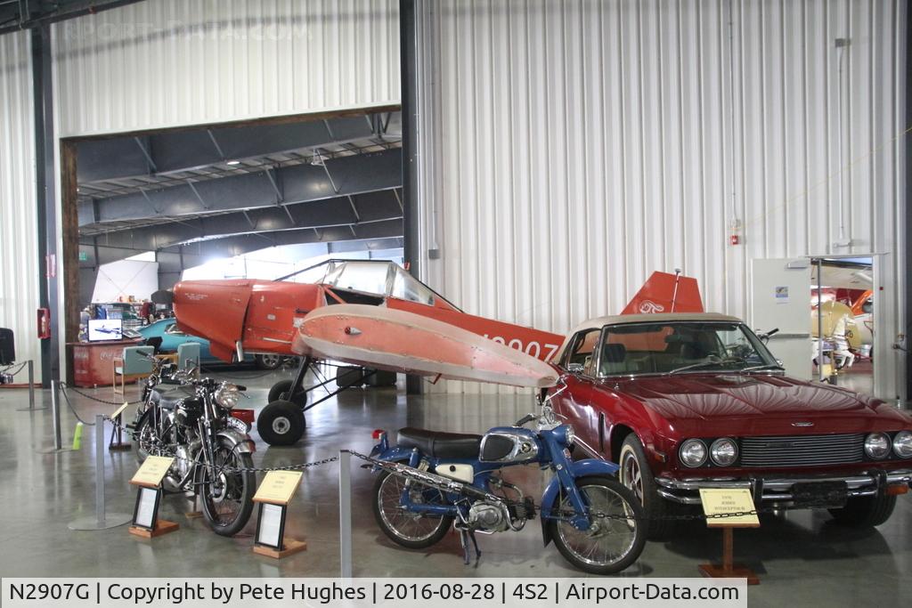 N2907G, 1959 Callair A-6 C/N 262, N2907G Callair A-6.   Having photographed this five years ago at Baker City it was nice to find it now housed in the superb museum at Hood River, Oregon.  Pity it was not in a better position for photography!