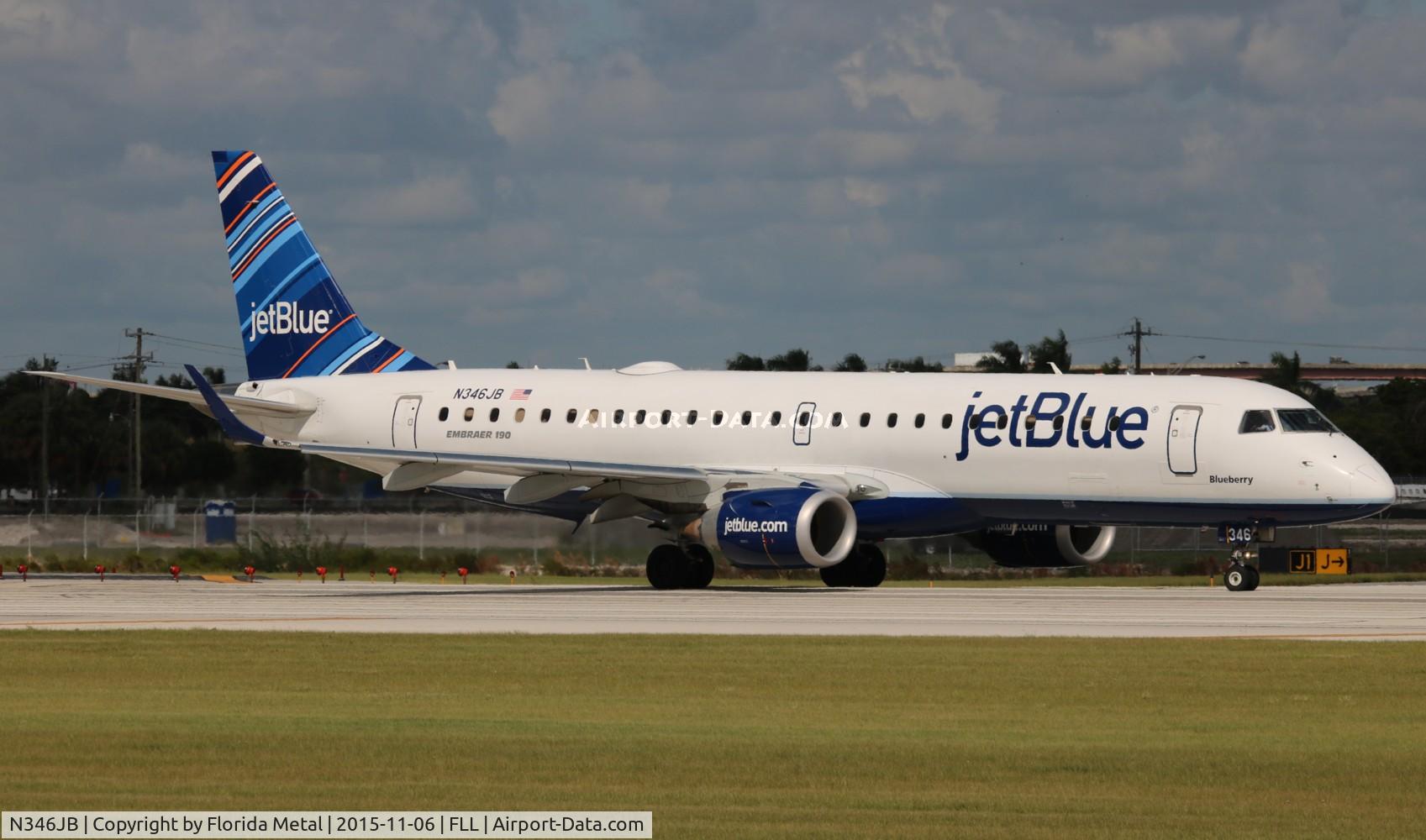 N346JB, 2012 Embraer ERJ-190-100 IGW 190AR C/N 19000504, Jet Blue