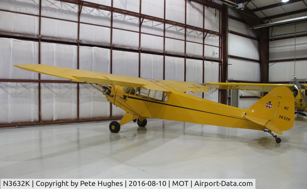 N3632K, 1946 Piper J3C-65 Cub C/N 22324, NC3632K Piper Cub c/n 22324 at Dakota Territory Air Museum, Minot North Dakota