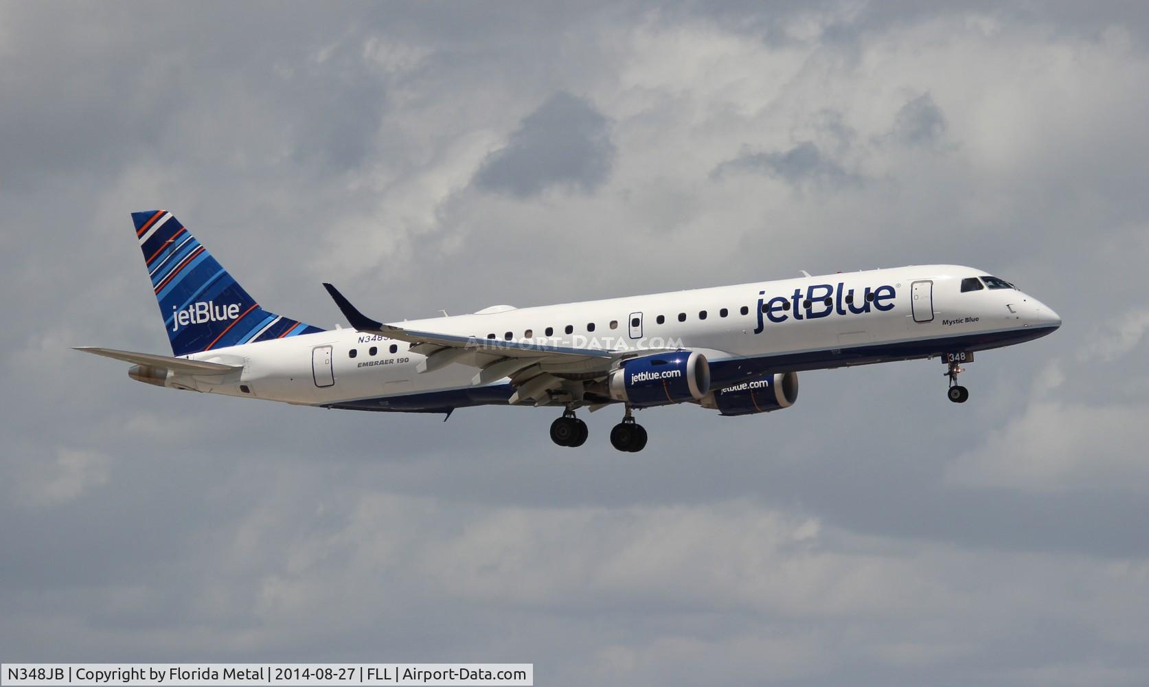N348JB, 2012 Embraer ERJ-190-100 IGW 190AR C/N 19000511, Jet Blue