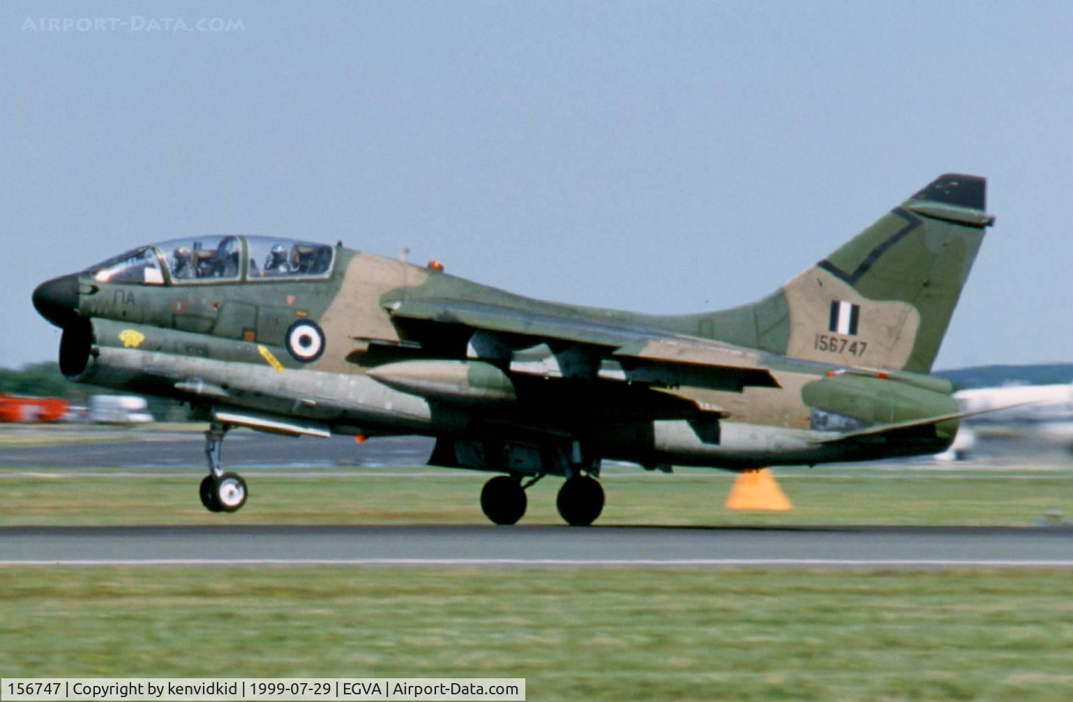 156747, LTV TA-7C Corsair II C/N E-014, Arriving at the 1999 RIAT.