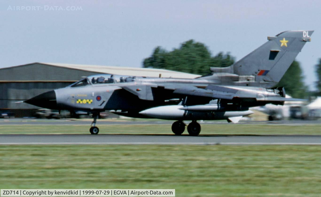 ZD714, 1984 Panavia Tornado GR.1 C/N 336/BS115/3155, Arriving at the 1999 RIAT.Arriving at the 1999 RIAT.