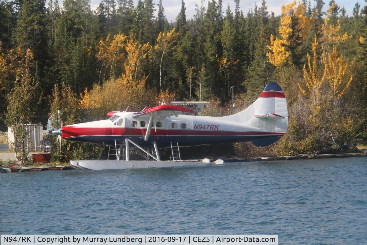N947RK, De Havilland Canada DHC-3 Otter C/N 77, Docked at the Whitehorse Water Aerodrome (CEZ5), Yukon, while being ferried to Alaska by pilot Virgil Peachey.