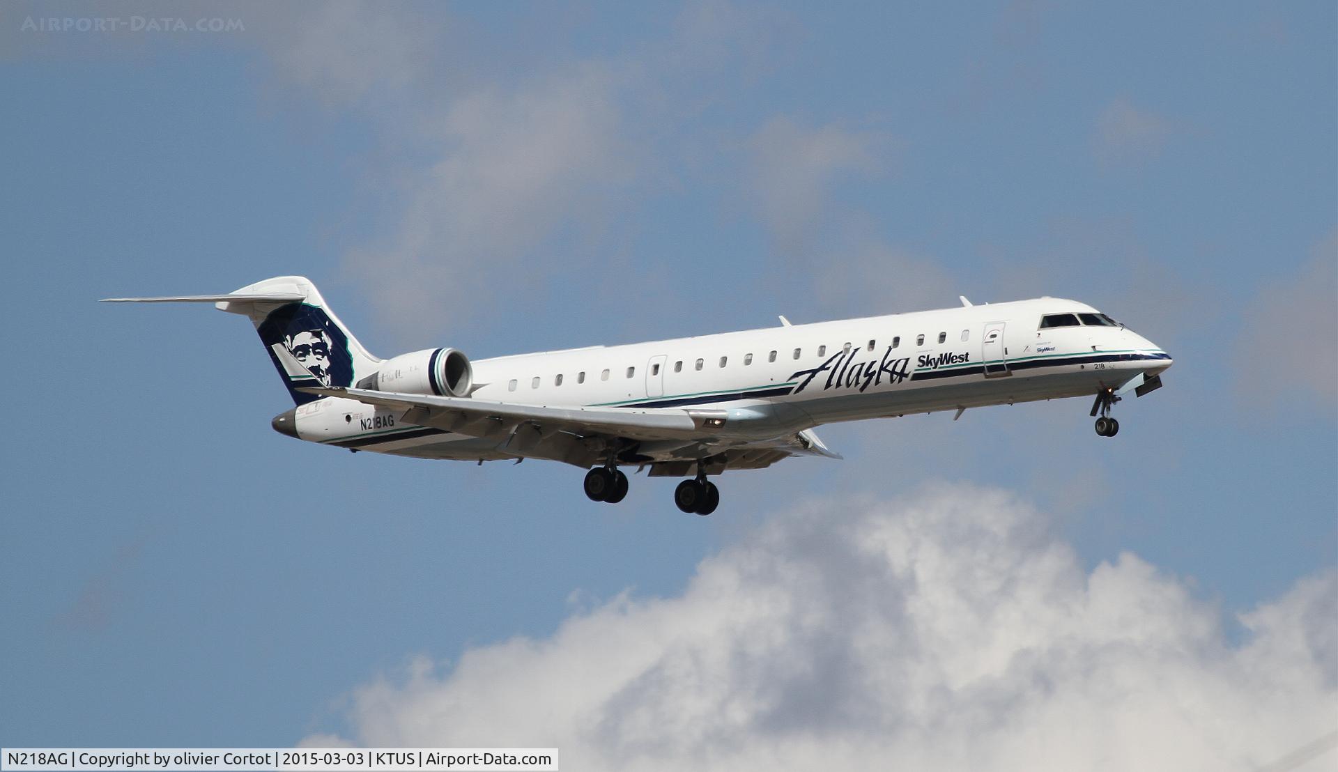 N218AG, 2005 Canadair CL-600-2C10 Regional Jet CRJ-700 C/N 10205, landing at tucson