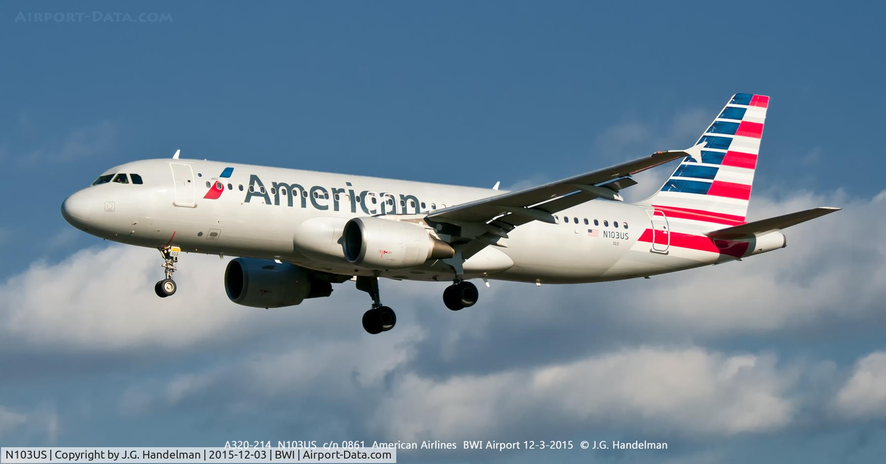 N103US, 1999 Airbus A320-214 C/N 0861, Approaching 33L.