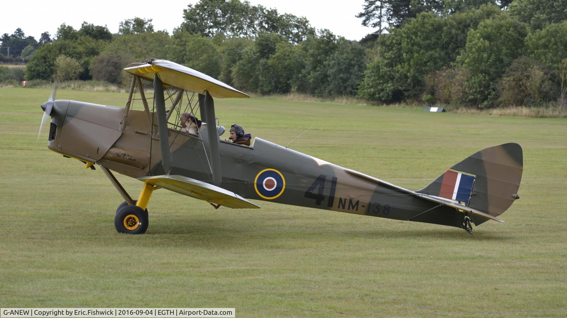 G-ANEW, 1944 De Havilland DH-82A Tiger Moth II C/N 86458, x. G-ANEW preparing to depart The Shuttleworth Collection.