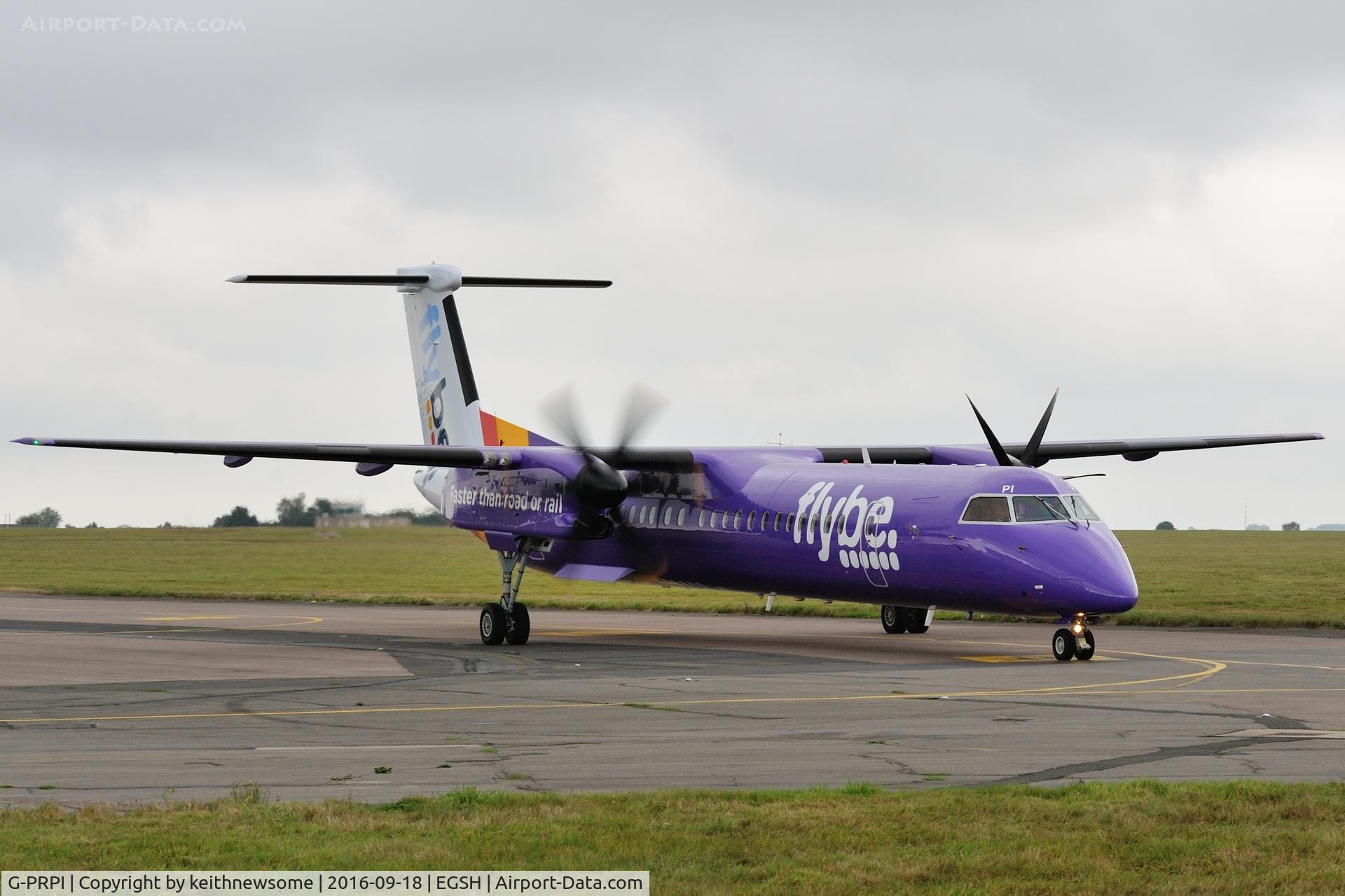 G-PRPI, 2008 Bombardier DHC-8-402 Dash 8 C/N 4204, First visit to Norwich, Formerly N204WQ.