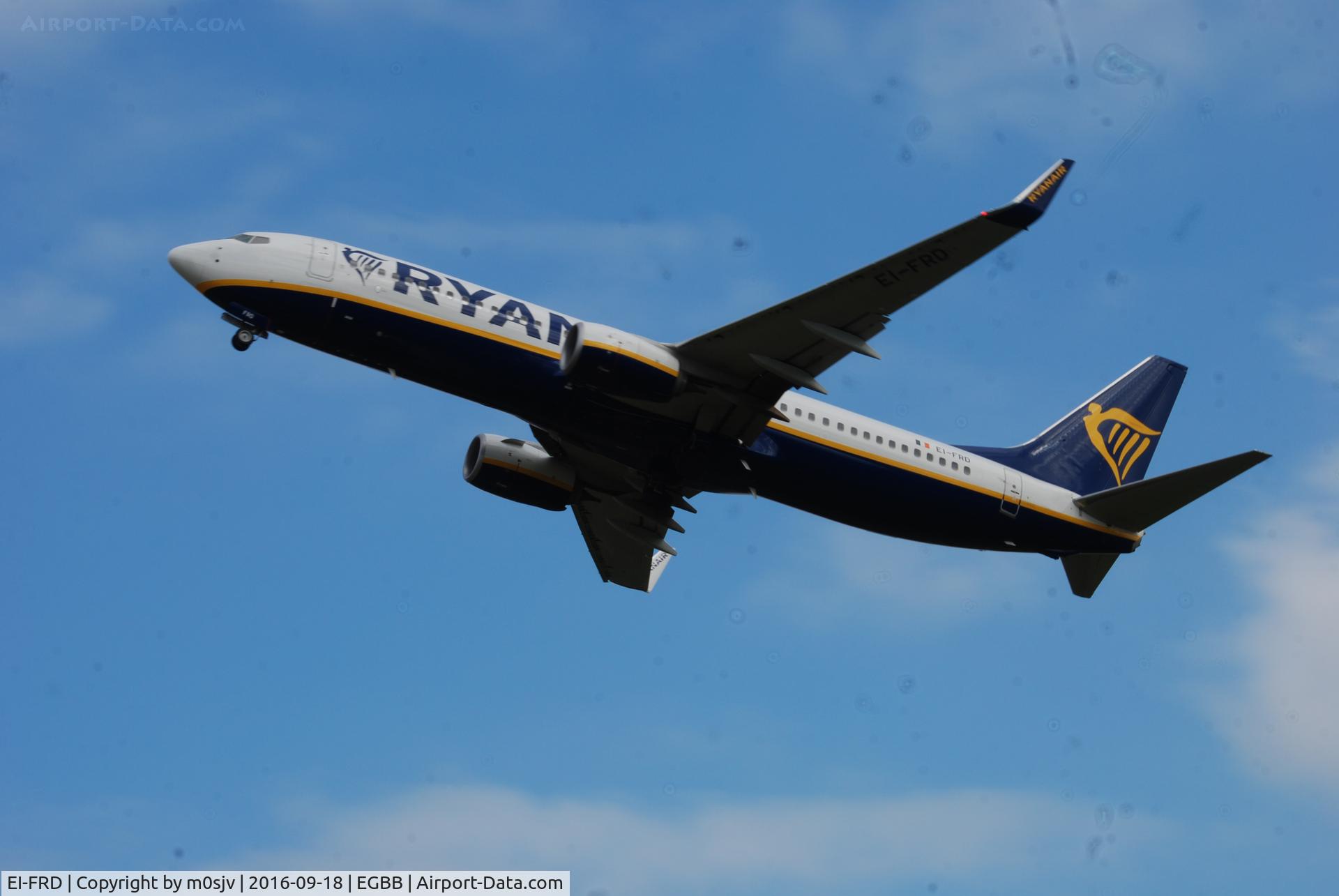 EI-FRD, 2016 Boeing 737-8AS C/N 44738, Ryanyair crossing the threshold at BHX