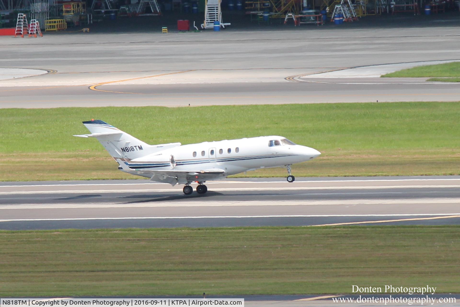 N818TM, 2000 Raytheon Hawker 800XP C/N 258463, Trailblazer 818 (N818TM) arrives at Tampa International Airport following flight from Boca Raton Airport