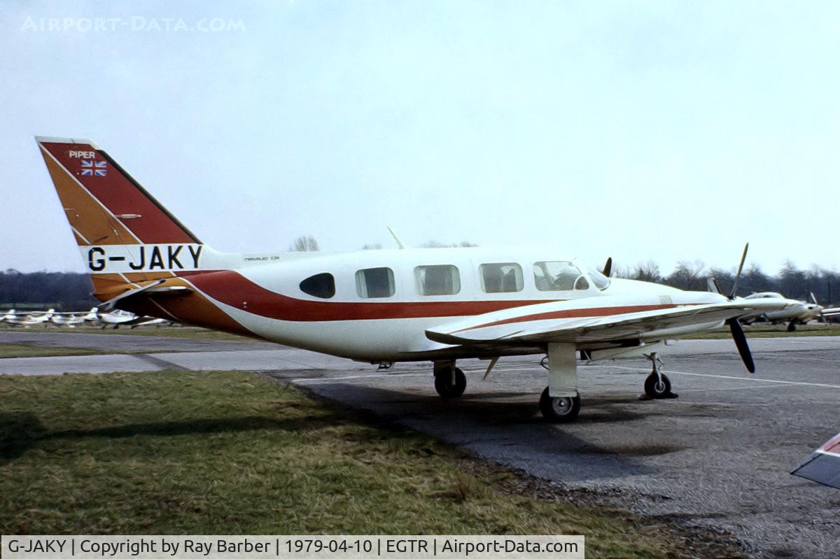 G-JAKY, 1977 Piper PA-31-325 Navajo C/R C/N 31-7712047, Piper PA-31-325 Navajo C/R [31-7712047] Elstree~G 10/04/1979. From a slide.