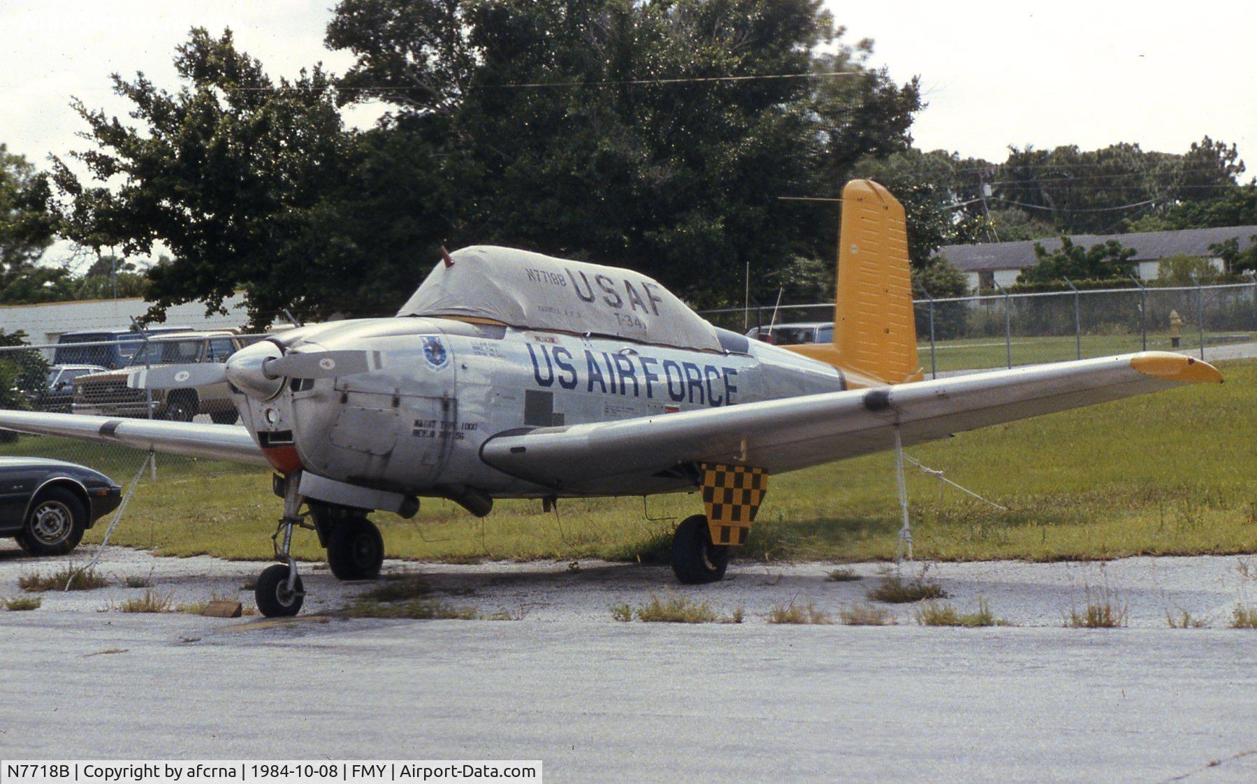 N7718B, Beech T-34A (A45) Mentor Mentor C/N Not found N7718B, On the ramp at Fort Myers, Page Field