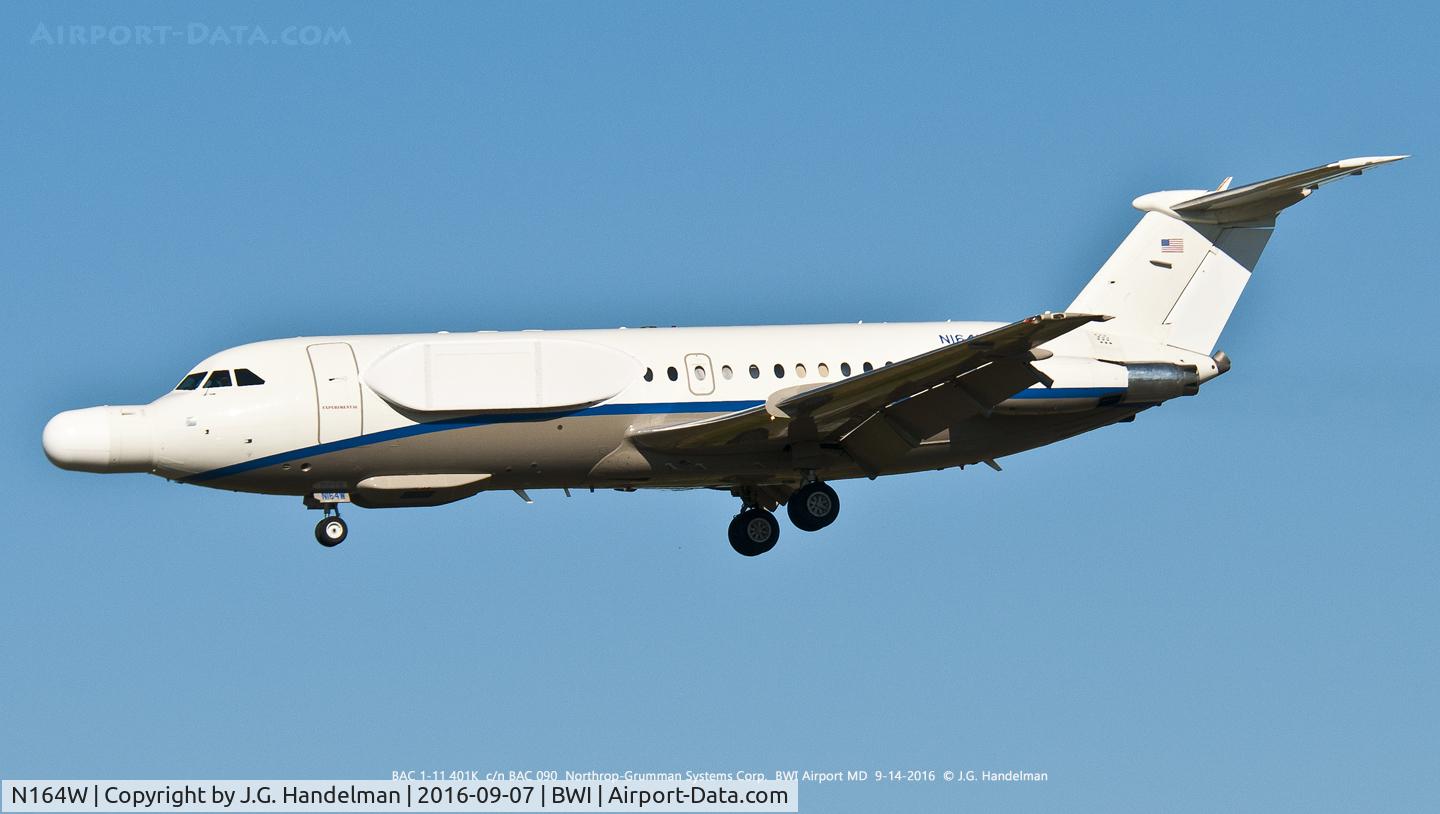 N164W, 1966 BAC 111-401AK One-Eleven C/N BAC.090, Port  beam view.