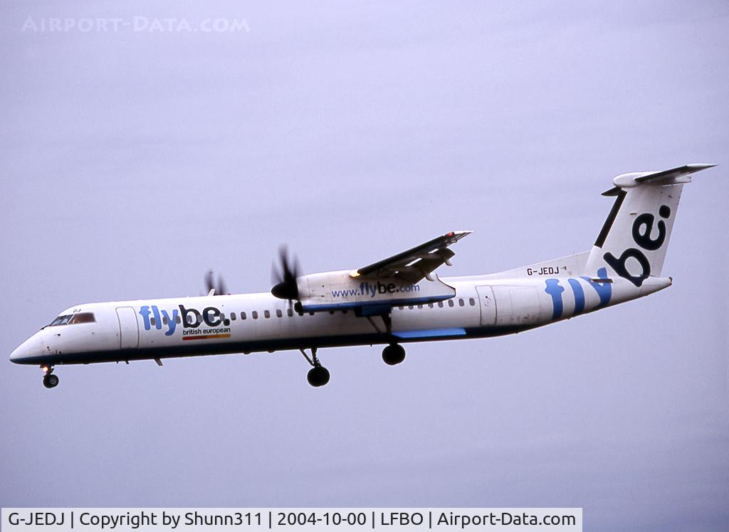 G-JEDJ, 2002 De Havilland Canada DHC-8-402Q Dash 8 C/N 4058, Landing rwy 33R... FlyBe c/s with additional British European titles